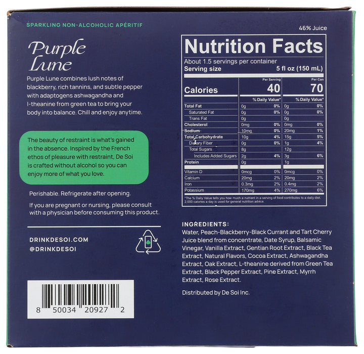 Apéritif Purple Lune, Non-Alcoholic, 4 pk, 32 fl oz