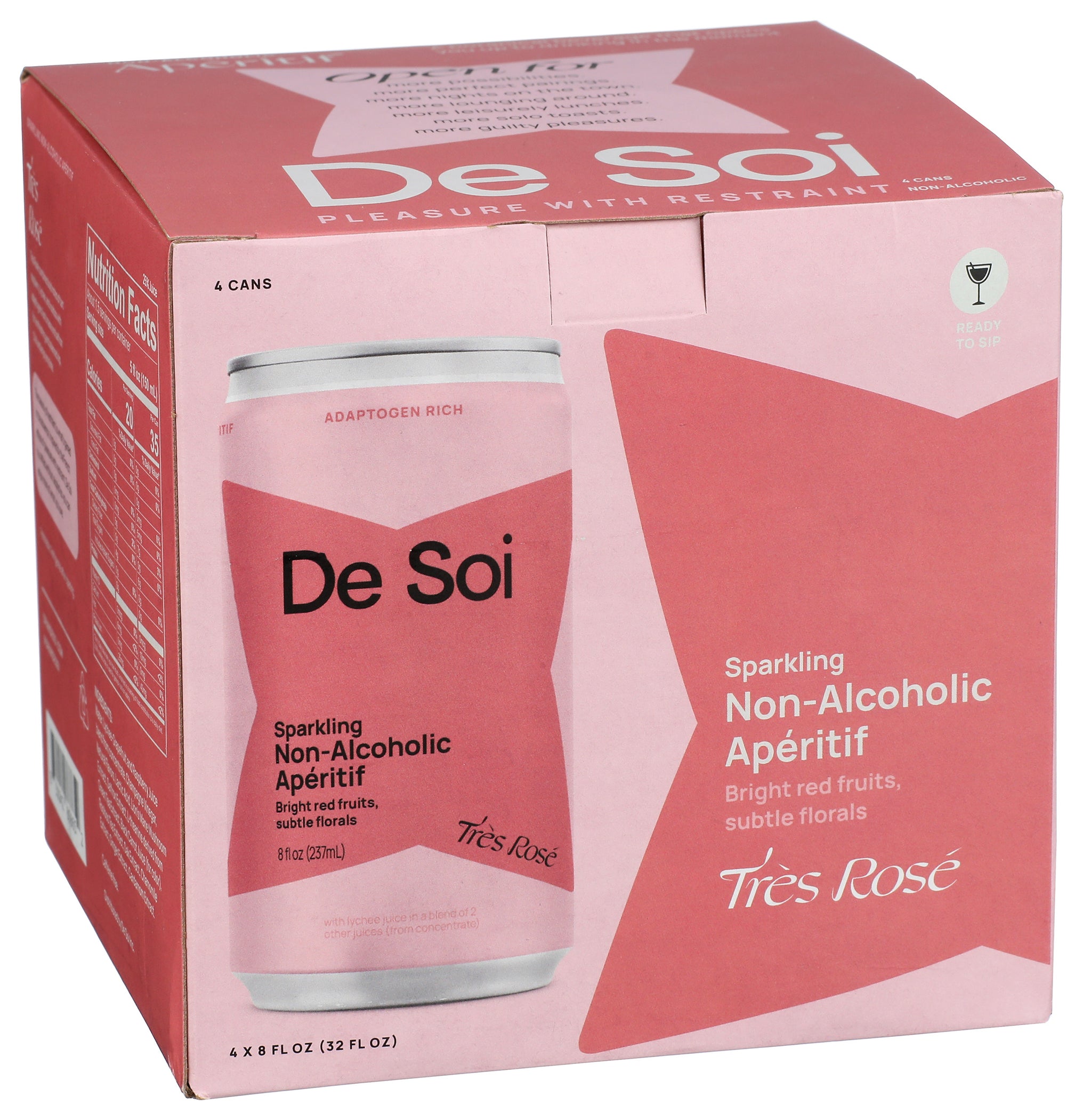 Apéritif Tres Rose, Non-Alcoholic 4 pk, 32 fl oz — Natures Pick Market