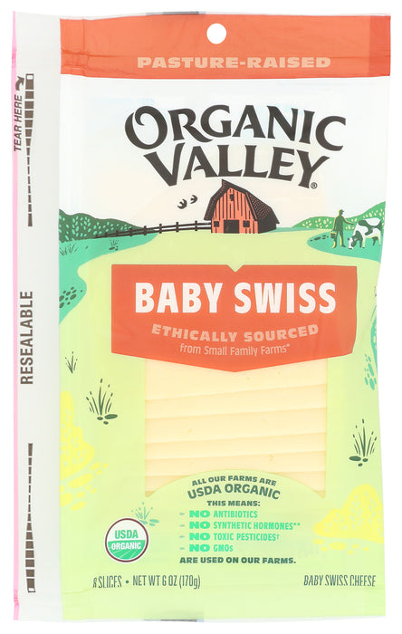 Baby Swiss Cheese Slices, Org, 6 oz