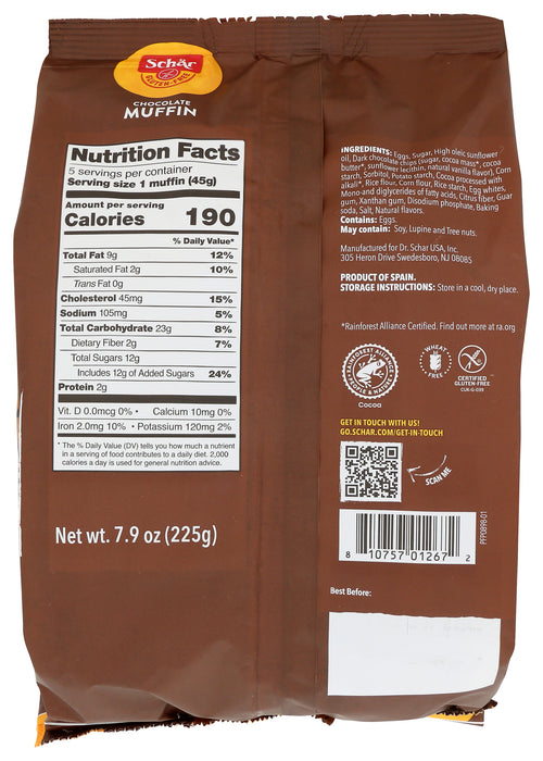 Chocolate Muffin 5ct, GF, 7.9 oz