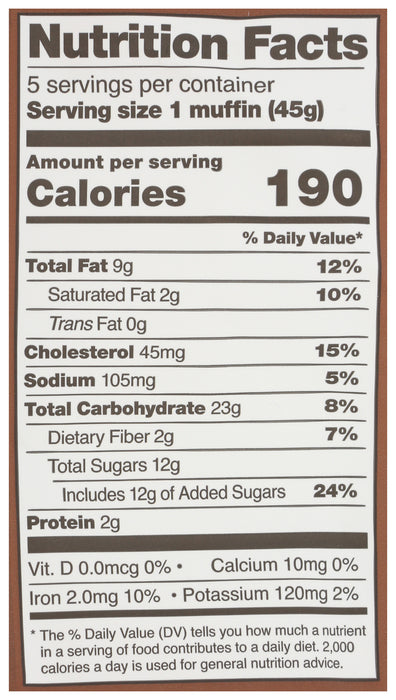 Chocolate Muffin 5ct, GF, 7.9 oz