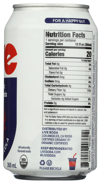 Fountain Cola Living Soda, Org, 12 fl oz