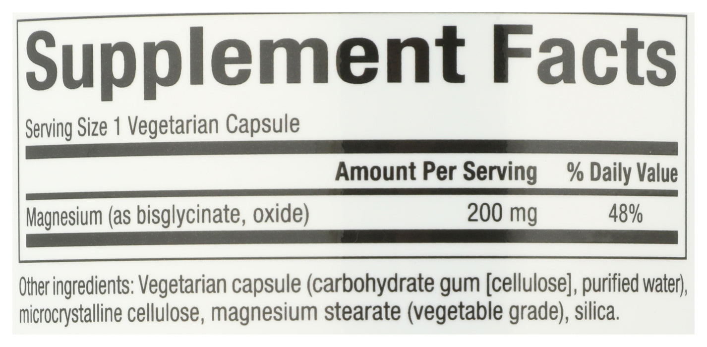 Magnesium Bisglycinate 200mg, 120 vcap