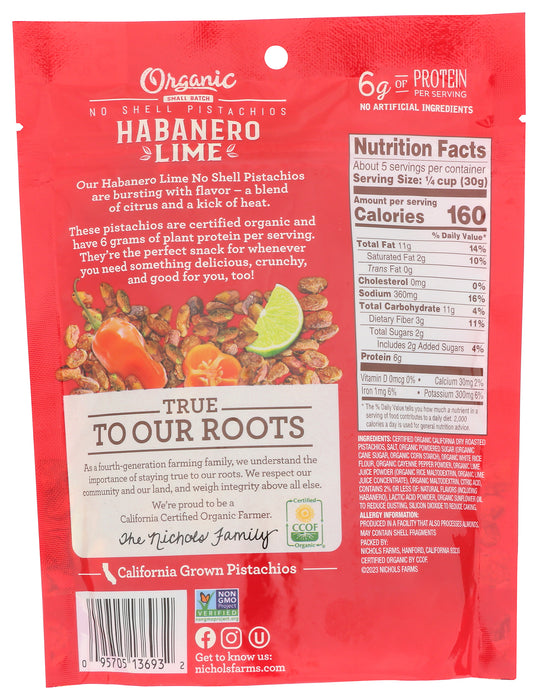 No Shell Pistachios, Habanero Lime, Org, 5 oz