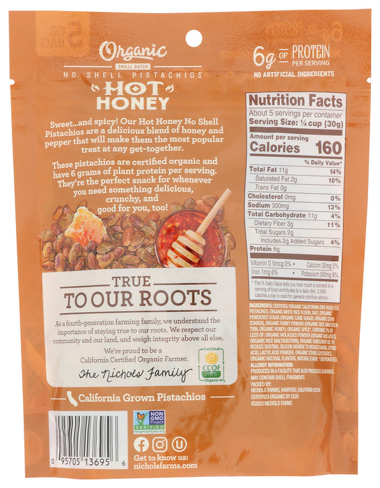 No Shell Pistachios, Hot Honey, Org, 5 oz