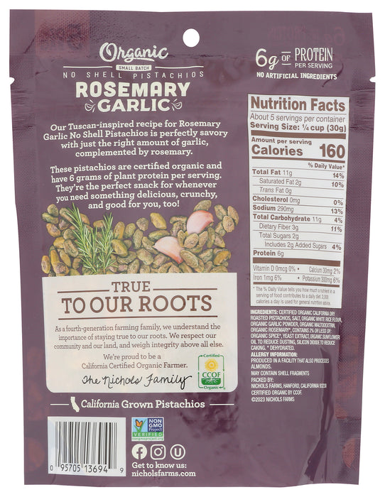 No Shell Pistachios, Rosemary Garlic, Org, 5 oz