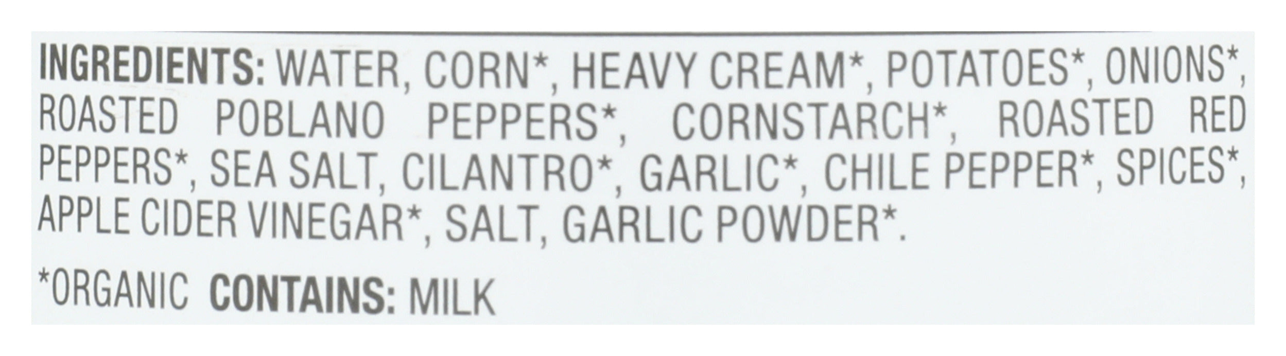 Poblano Pepper & Corn Chowder, Org, 16.3 oz