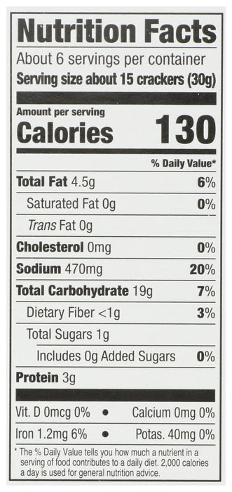 Pretzel Crackers, Sea Salt, 6.5 oz