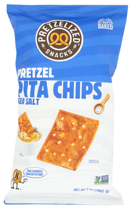 Pretzel Pita Chips, Sea Salt, 7 oz