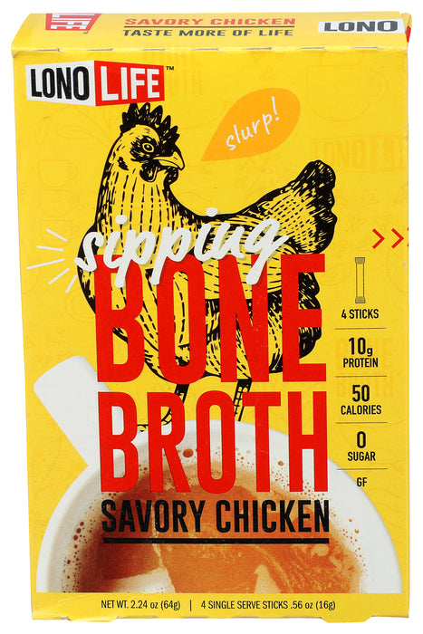 Sipping Bone Broth, Savory Chicken 4 pk, 2.24 oz