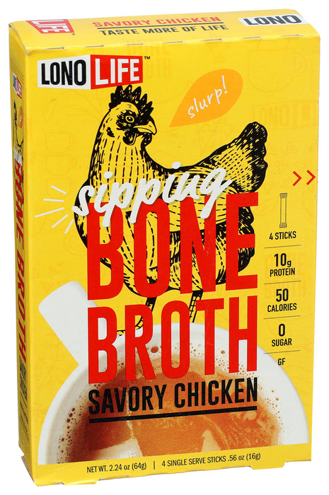 Sipping Bone Broth, Savory Chicken 4 pk, 2.24 oz