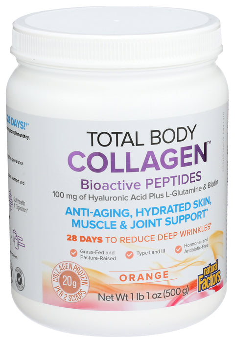 Total Body Collagen Peptides, Orange, 1 lb 1 oz/500 g