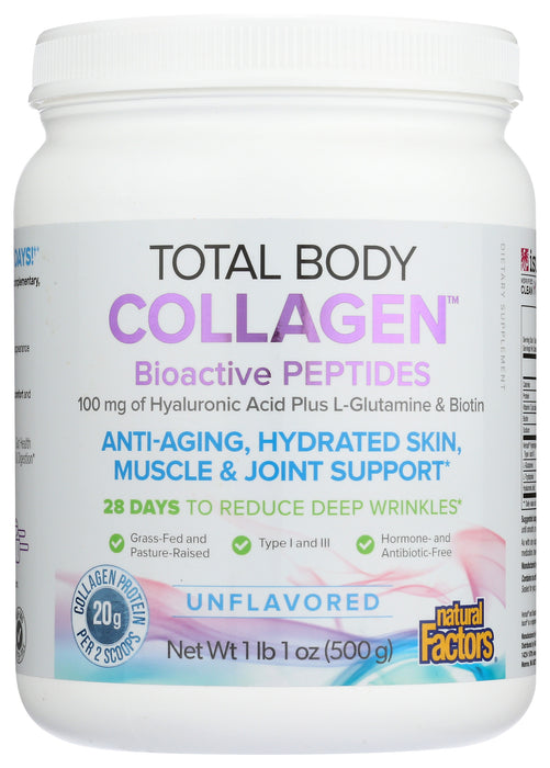 Total Body Collagen Peptides, Unflavored, 1 lb 1 oz/500 g