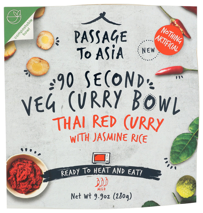 Veg Curry Bowl, Thai Red Curry w/ Rice, 9.9 oz