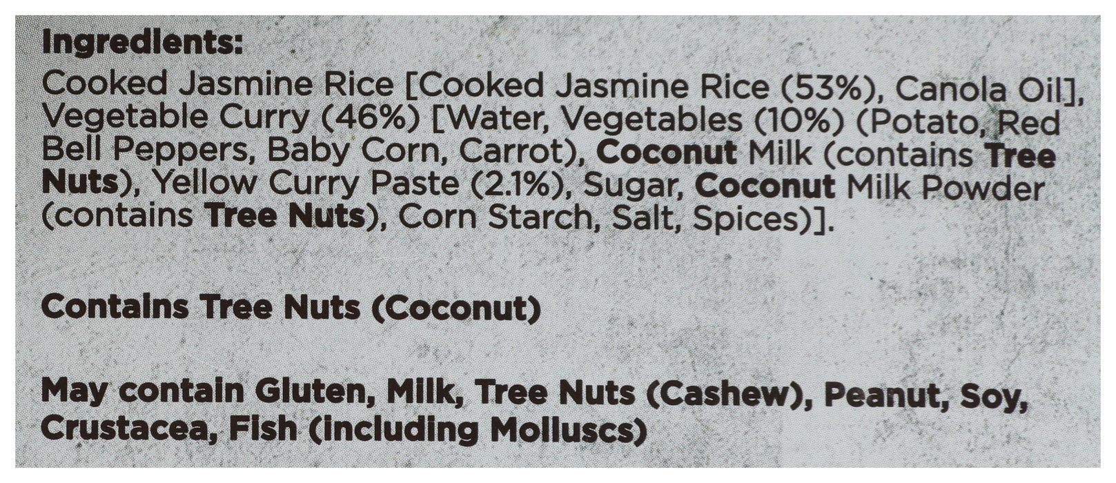 Veg Curry Bowl, Thai Yellow Curry w/ Rice, 9.9 oz