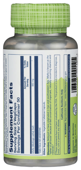 Alfalfa 860mg, 100 vcap
