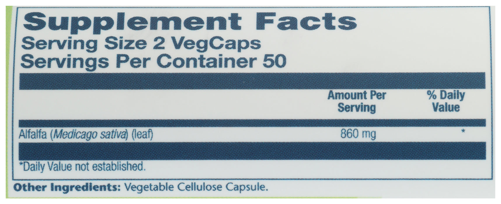 Alfalfa 860mg, 100 vcap