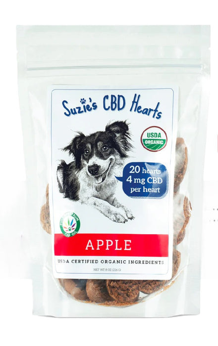 Suzie's CBD Hearts, 4mg CBD, Apple, 20 ct