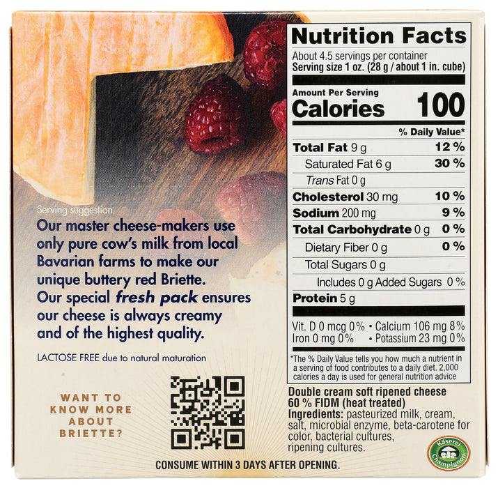 Brie Cheese, Creamy & Buttery Red, 4.4 oz