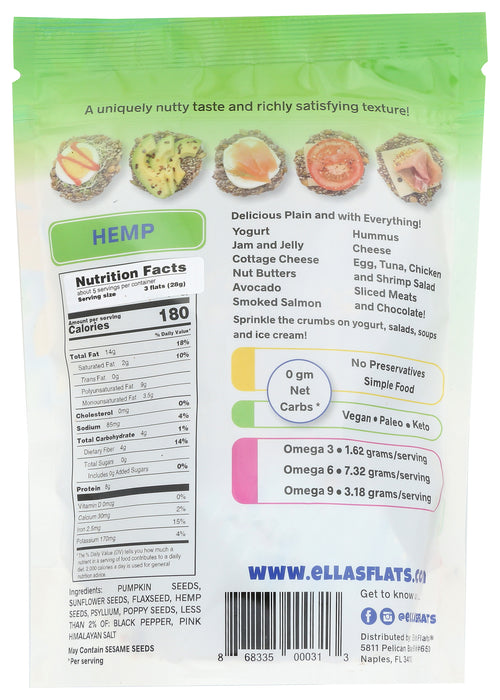 Superfood Seed Crackers, Pumpkin Seed w/ Hemp Hearts, GF, 4.8 oz