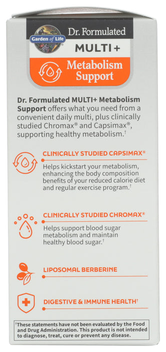 Dr. Formulated Metabolism Support Multivitamin, GF, 30 cap