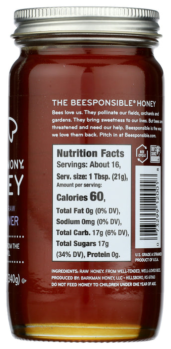 Raw Honey, Wildflower, 12 oz