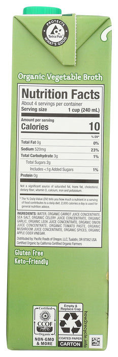 Vegetable Broth, Org, 32 fl oz