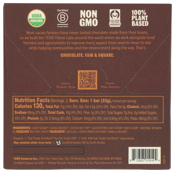 Hazelnut Oat Milk Chocolate Bar, FT Org, 2.5 oz