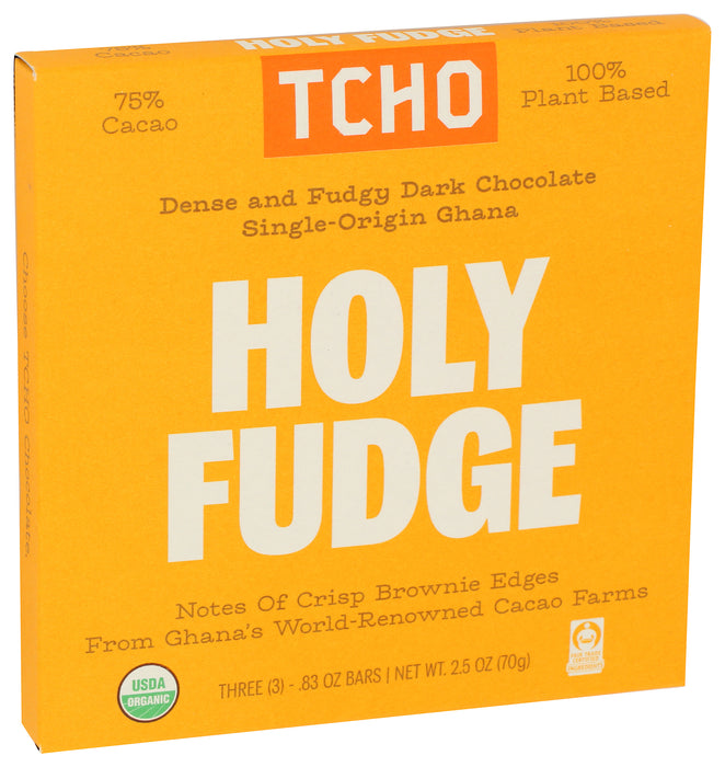 Holy Fudge Dark Chocolate Bar, FT Org, 2.5 oz
