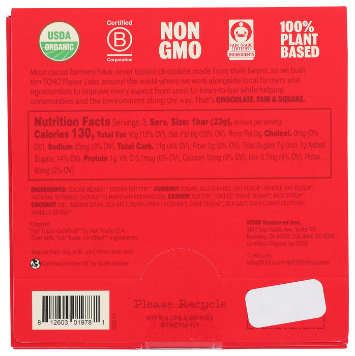 Toffee Time Oat Milk Chocolate Bar, FT Org, 2.5 oz