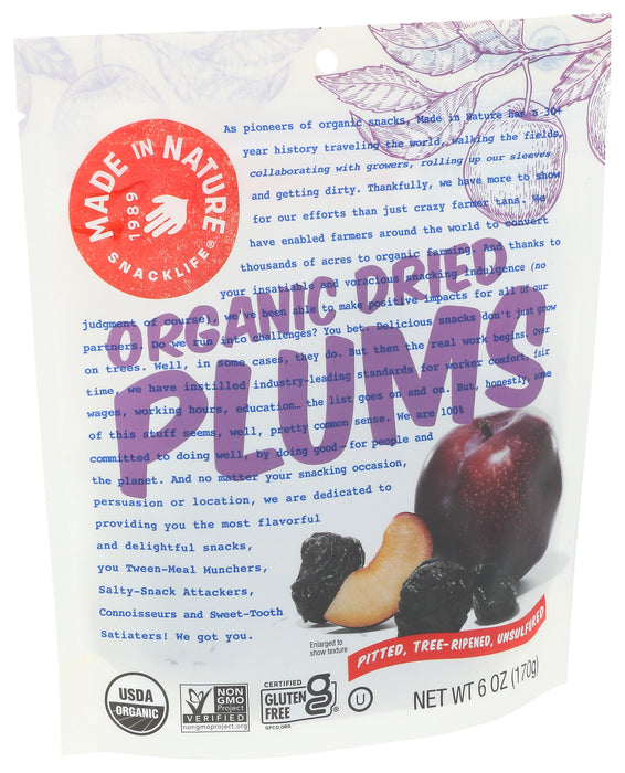 Dried Plums, Org, GF, 6 oz