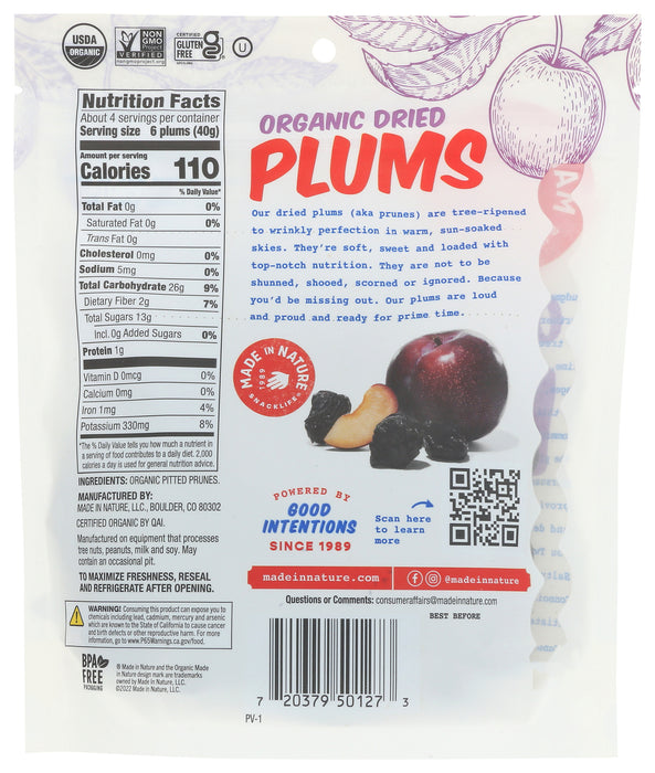 Dried Plums, Org, GF, 6 oz