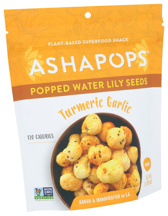 Popped Water Lily Seeds, Turmeric Garlic, 1 oz