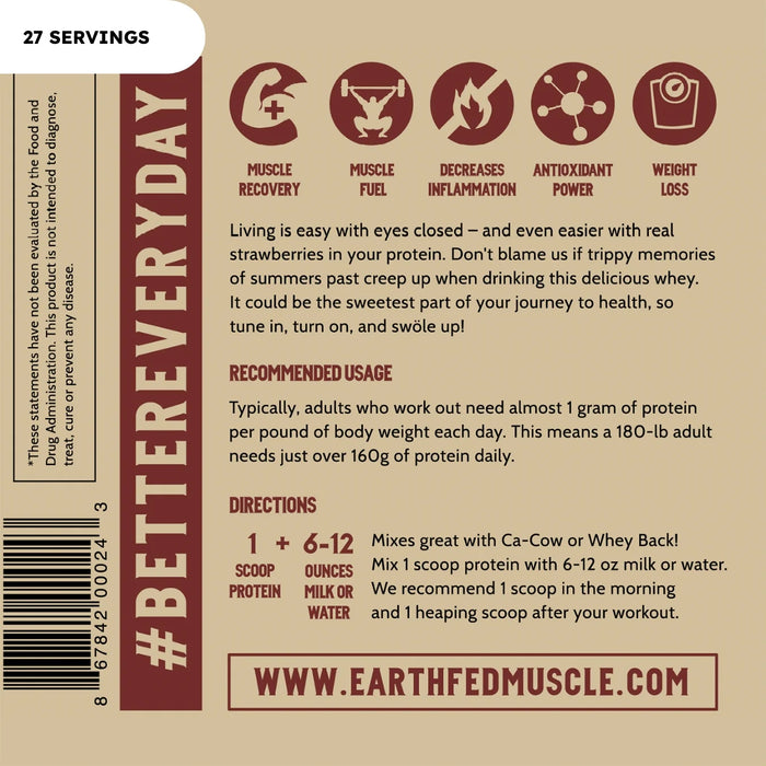 Strawberry Feels Whey Protein GF, 27 serv/32 oz