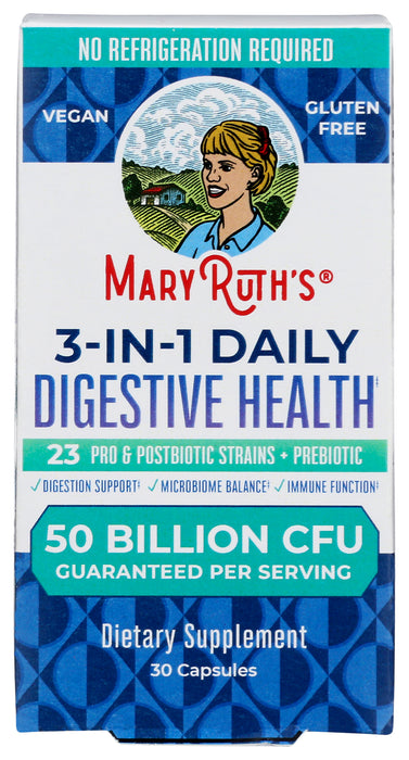 3-in-1 Daily Digestive Health Probiotic, V, 30 cap