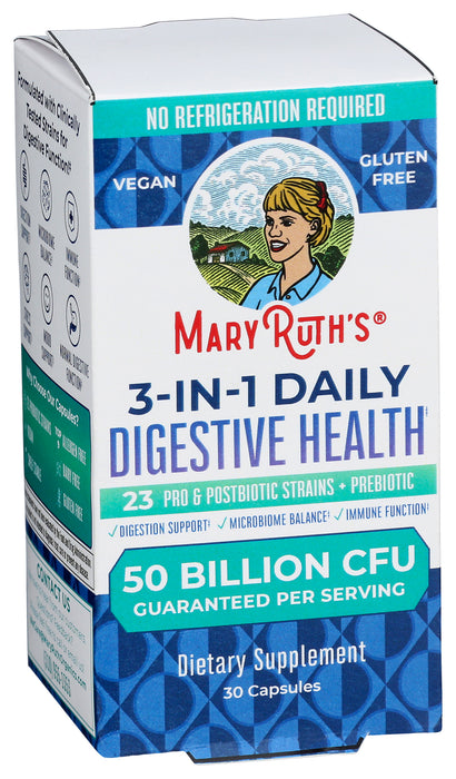 3-in-1 Daily Digestive Health Probiotic, V, 30 cap