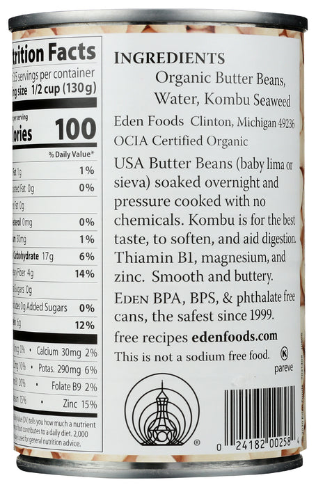 Butter Beans (Lima), NS, Org, 15 oz