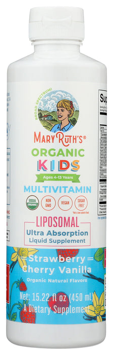 Kids Multivitamin, Strawberry, Org, V, 15.22 fl oz