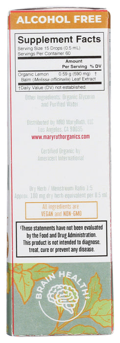 Lemon Balm Leaf Liquid Extract, Org, 1 fl oz