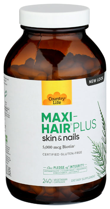 Maxi-Hair Plus 5000 mcg Biotin, GF, 240 vcap