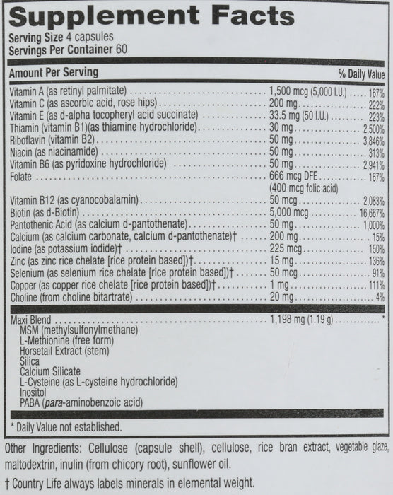 Maxi-Hair Plus 5000 mcg Biotin, GF, 240 vcap