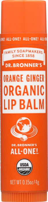Organic Lip Balm, Orange Ginger, 0.15 oz