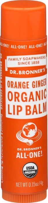 Organic Lip Balm, Orange Ginger, 0.15 oz