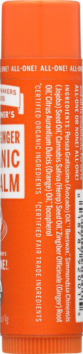 Organic Lip Balm, Orange Ginger, 0.15 oz