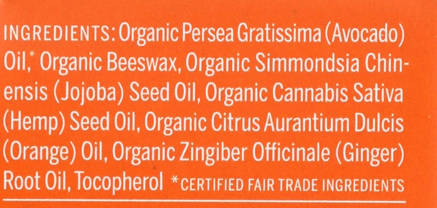 Organic Lip Balm, Orange Ginger, 0.15 oz