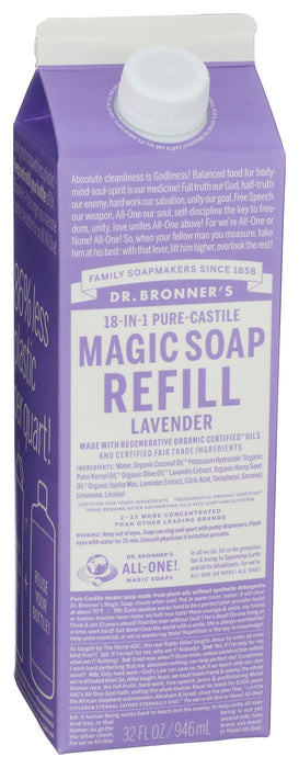 Pure Castile Liquid Soap Refill, Hemp Lavender, 32 fl oz