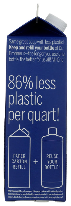 Pure Castile Liquid Soap Refill, Hemp Peppermint, 32 fl oz