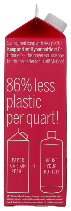 Pure Castile Liquid Soap Refill, Hemp Rose, 32 fl oz