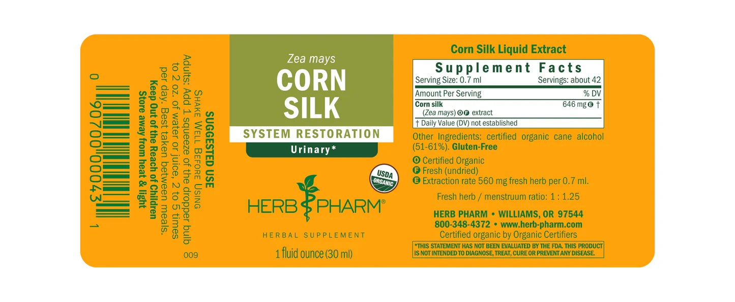 Corn Silk Extract, Org. 1 oz