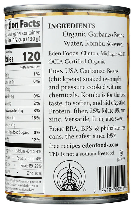 Garbanzo Beans, NS, Org, 15 oz